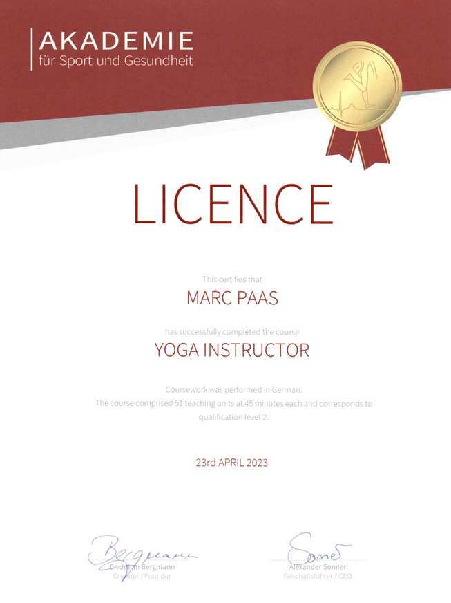 Trainerzertifikat Hatha Yoga Trainer 2023